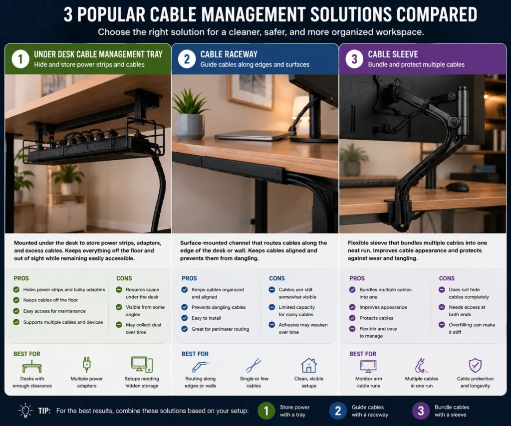 Cable tray vs cable raceway vs cable sleeve comparison