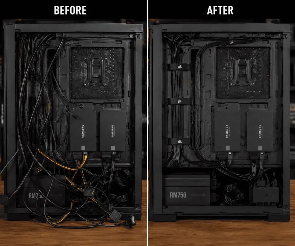 Common SATA cable routing mistakes inside PC case