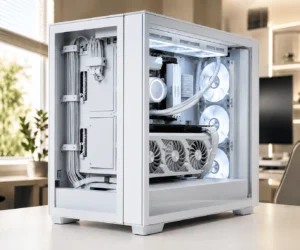 Managing AIO pump and radiator fan cables in a clean gaming PC build
