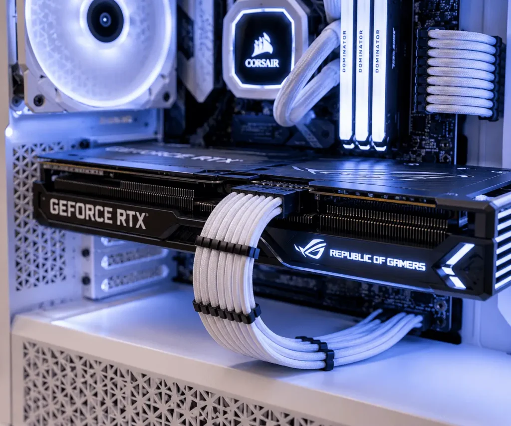 Proper GPU cable routing with slack and cable support