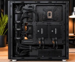 route SATA cables for multiple SSD drives inside a desktop PC