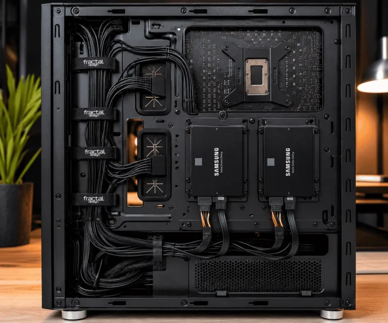 route SATA cables for multiple SSD drives inside a desktop PC