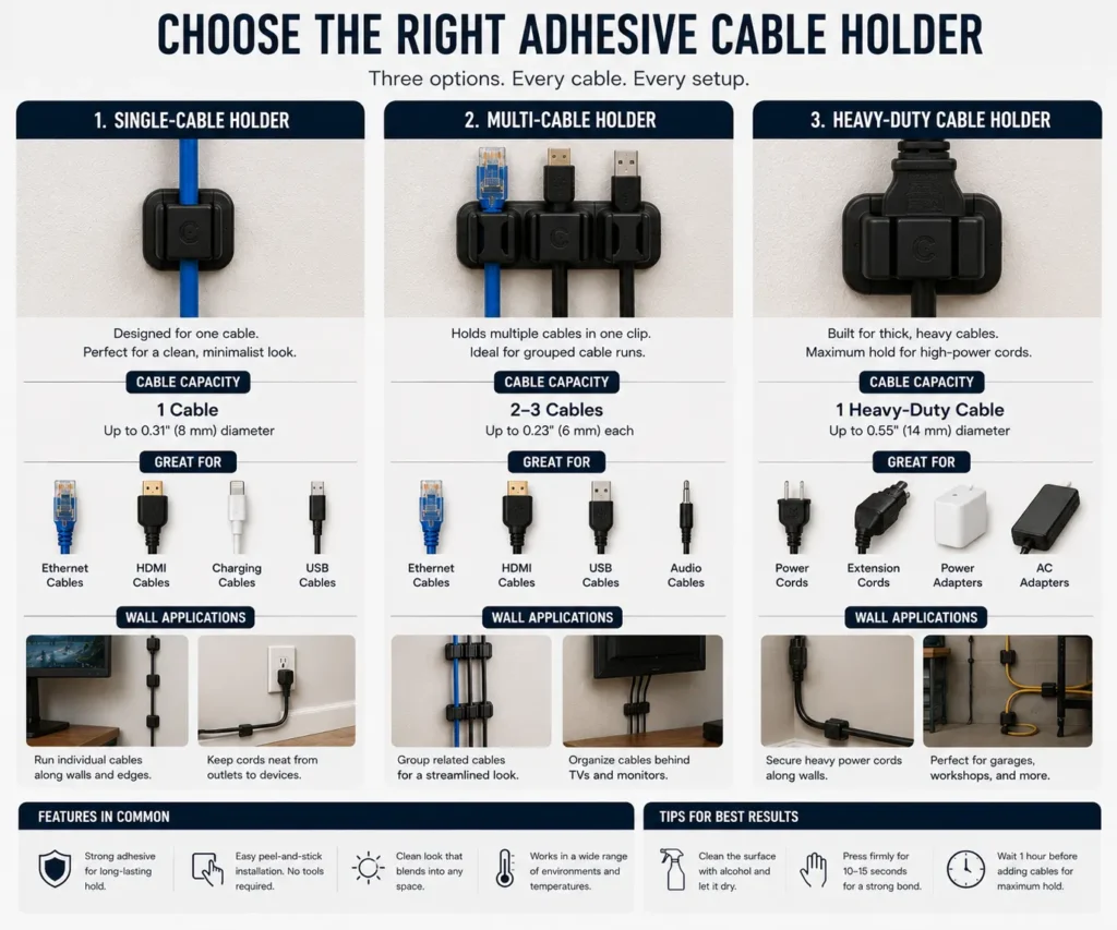 Single cable holder multi cable holder and heavy duty cable holder comparison