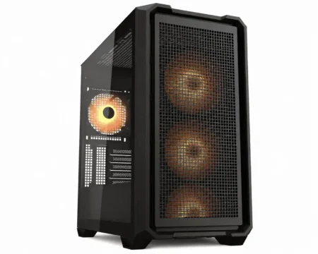 Reverse connector PC case with hidden cables and clean interior