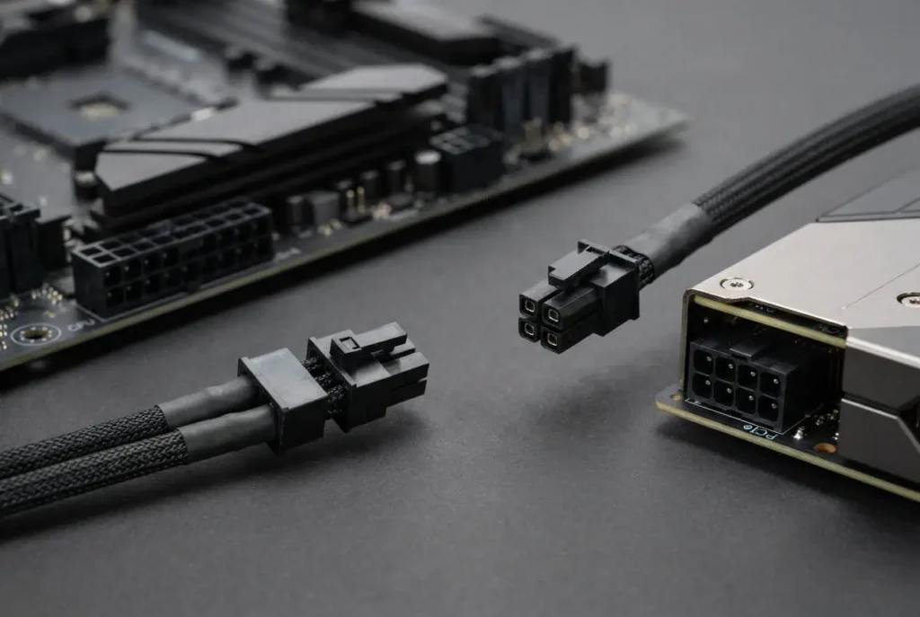 CPU vs GPU Power Cable: Critical Differences Explained CPU and GPU power cable comparison showing EPS and PCIe connectors