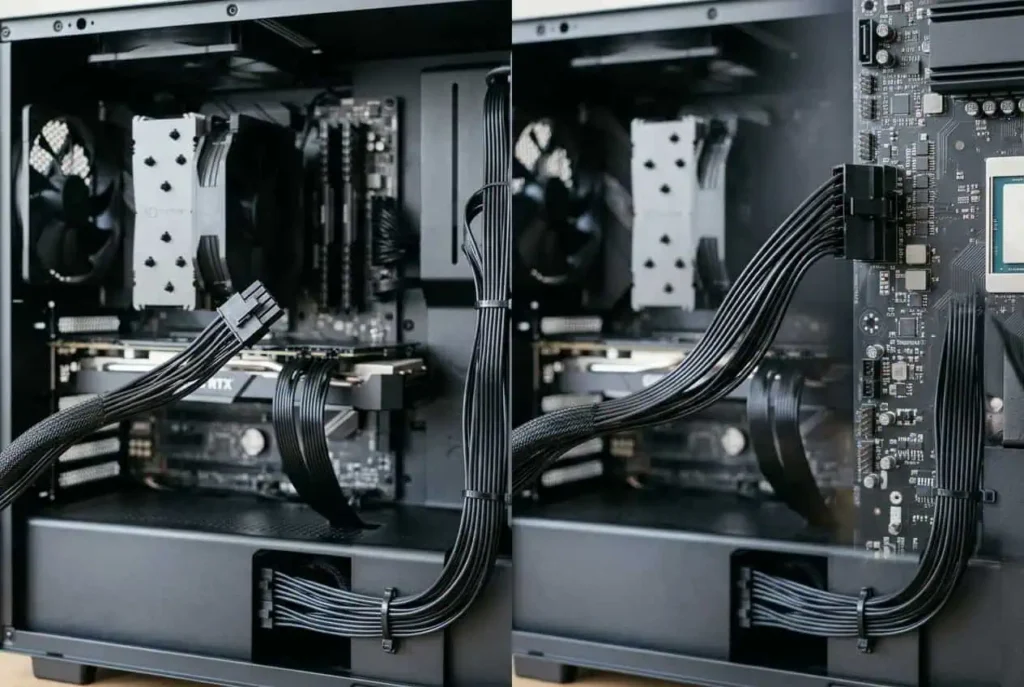 Loose and properly seated PC power cable connectors
