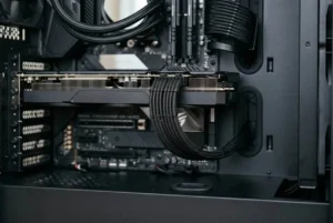 Is It Safe to Bend GPU Power Cables? GPU power cable with a smooth bend near the graphics card