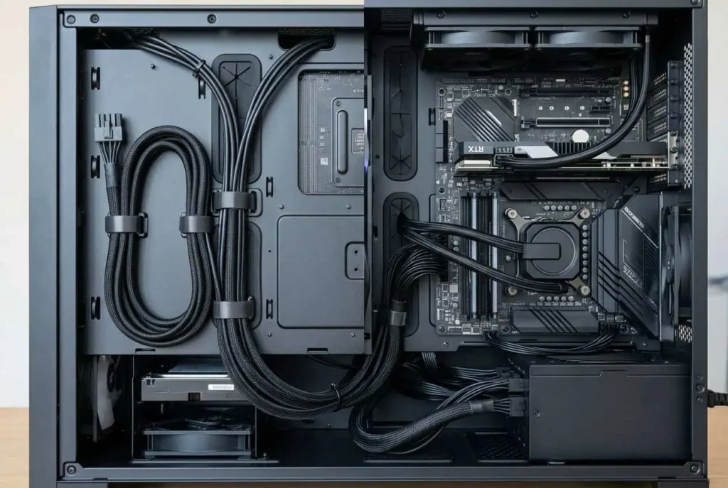 Unused modular PSU cable and required PC power cable