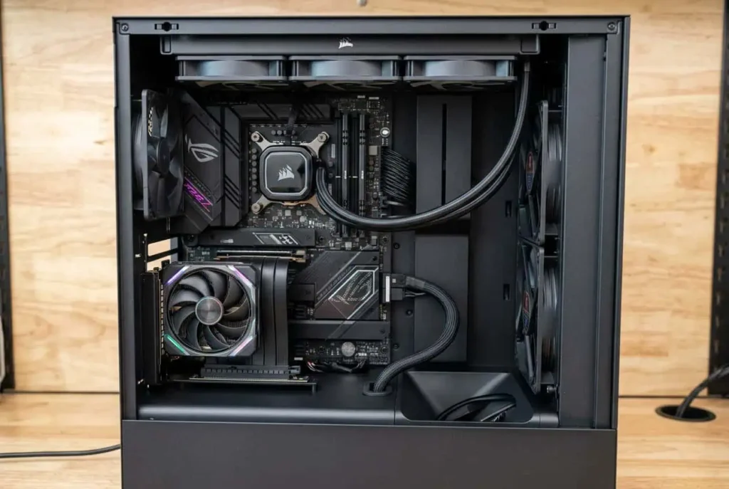 How to Manage Cables for a Vertically Mounted GPU vertical GPU cable management with power and PCIe riser cables